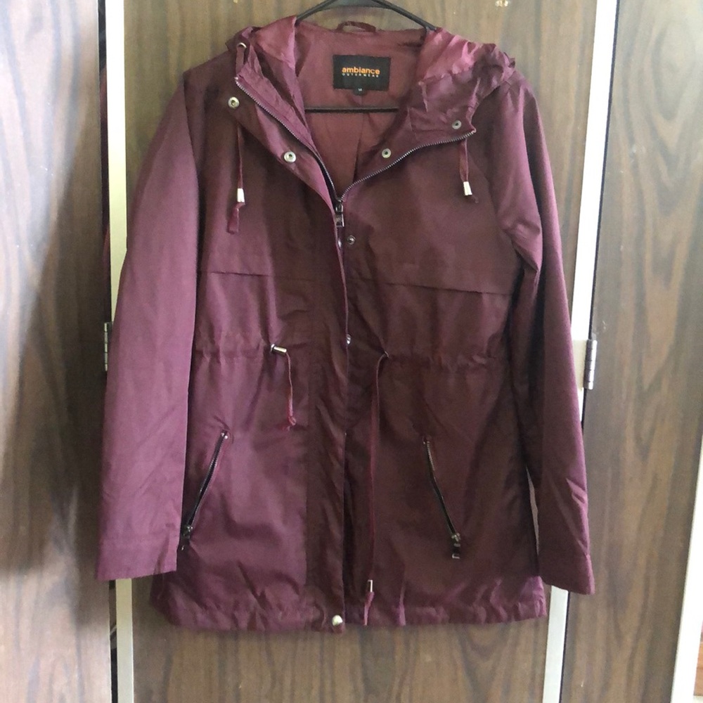 raincoat maroon color